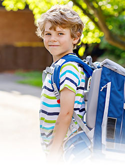 boy with backpack